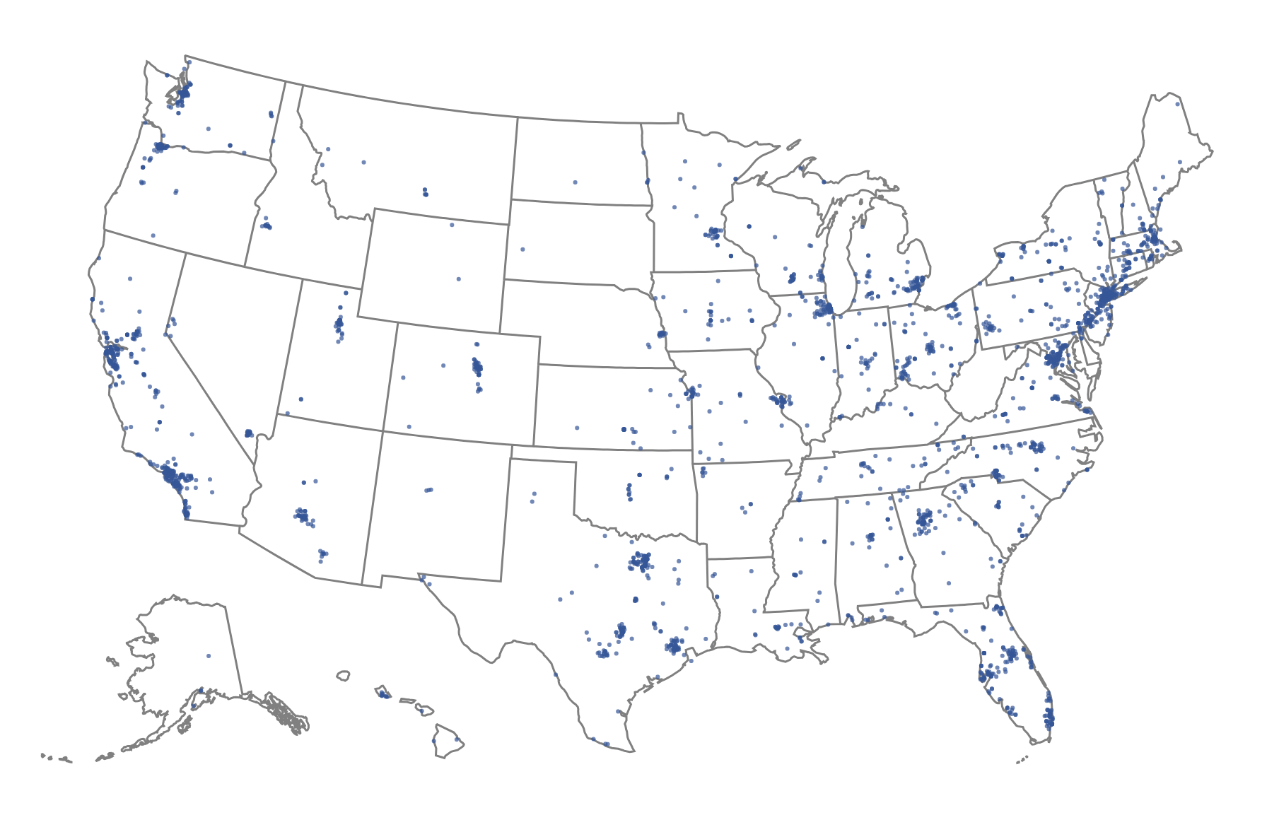CORE sample US geographical distribution