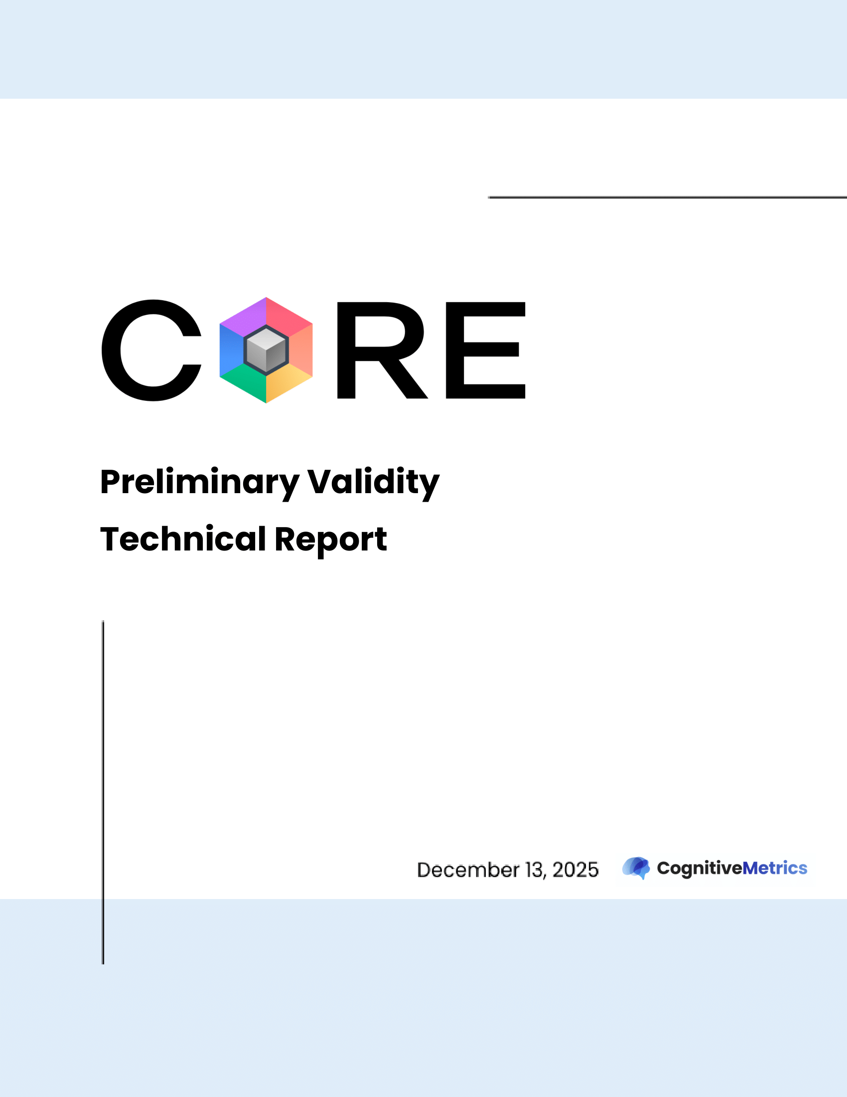 CORE Preliminary Validity Technical Report cover