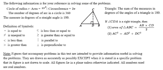 Math formula sheet